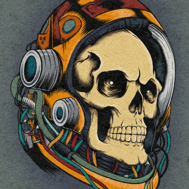 Astro Skull Print