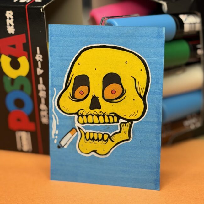 Smoking Skull ACEO