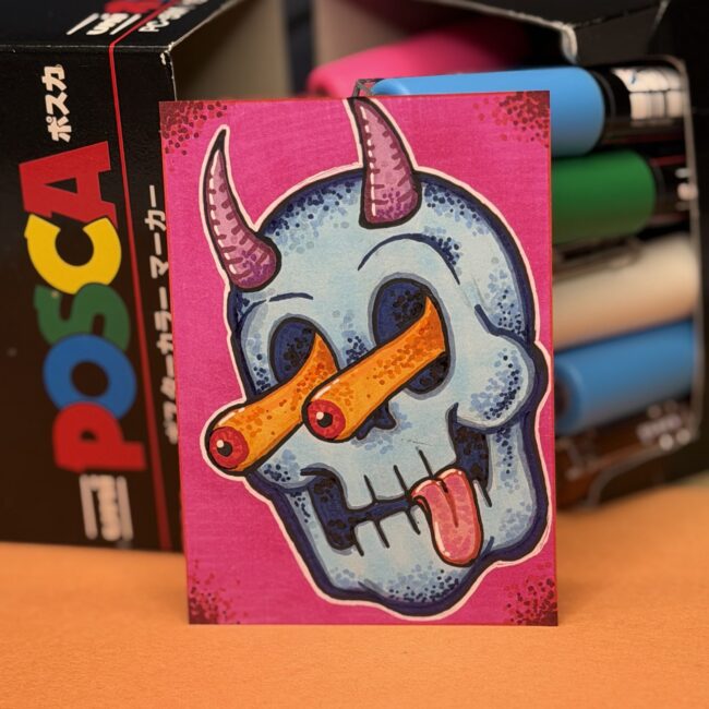 Googly Skull ACEO