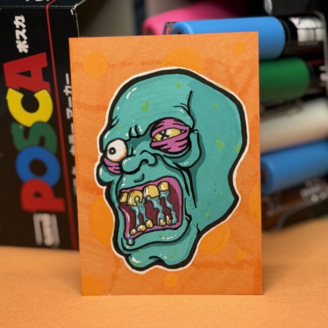 Screamy Greenie ACEO