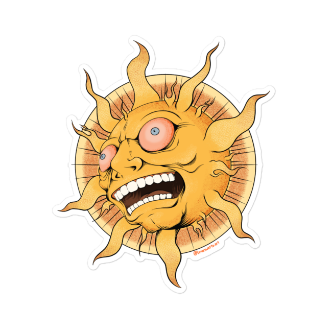 Angry Sun Sticker