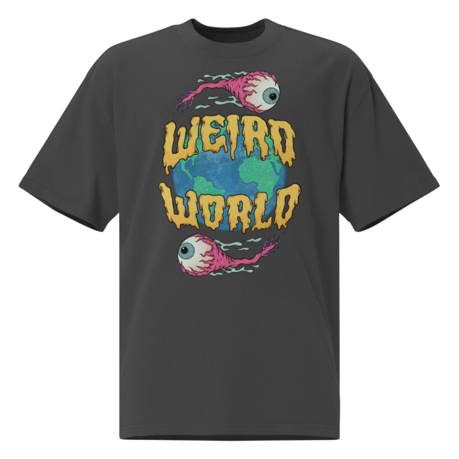 Weird World Oversized faded t-shirt