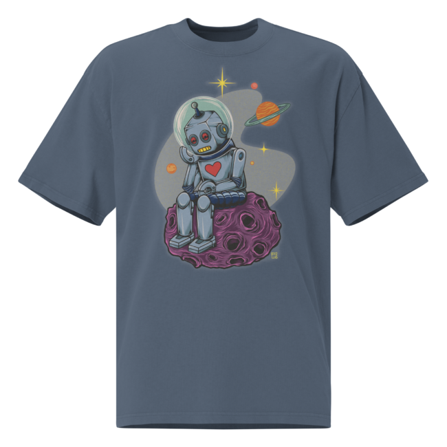 Lovesick Robot Oversized faded t-shirt